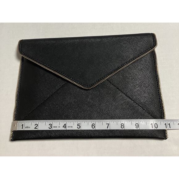 Womens Rebecca Minkoff Clutch Purse Handbag Saffiano Leather 11 X 7.5 Black EUC - Picture 10 of 11
